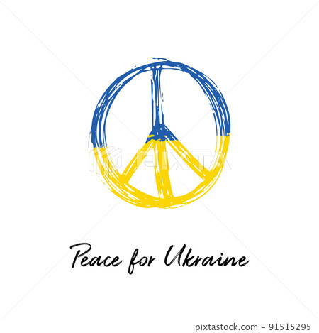 Pray for Ukraine. concept of praying for peace in Ukraine with blue and yellow flag. Vector illustration 91515295