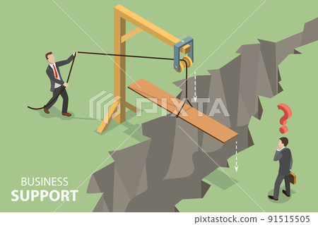 3D Isometric Flat Vector Conceptual Illustration of Business Support 3D Isometric Flat Vector Conceptual Illustration of Business Support 91515505