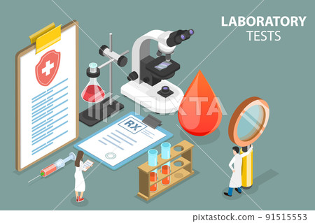 3D Isometric Flat Vector Conceptual Illustration of Laboratory Tests 3D Isometric Flat Vector Conceptual Illustration of Laboratory Tests 91515553