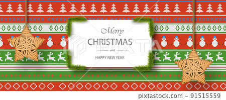 Merry Xmas and Happy New Year Card Template 91515559