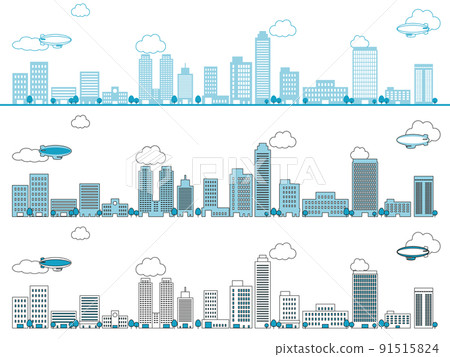 摩天大樓大城市背景素材 91515824