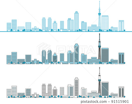 摩天大樓大城市背景素材 91515901