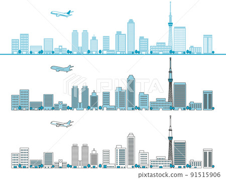 摩天大樓大城市背景素材 91515906