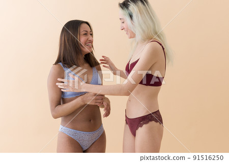 body positivity and self acceptance women dance together. Latin lingerie unaltered imagery body positivity and self acceptance women dance together. Latin lingerie unaltered imagery 91516250