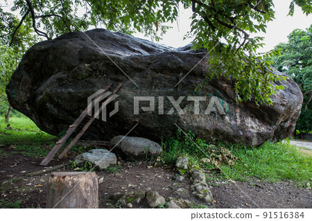 One of the gigantic rocks dragged by the avalanche, caused by the Nevado del Ruiz, that destroyed the city of Armero in 1985 One of the gigantic rocks dragged by the avalanche, caused by the Nevado del Ruiz, that destroyed the city of Armero in 1985 91516384
