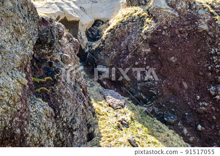 北海道神威岬的露頭地層（岩石表面） 91517055