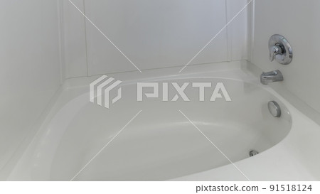 Pano Bathtub with acrylic surround on the wall and wall mounted shower and faucet 91518124