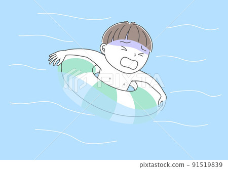 一個男孩淹死在波濤洶湧的河流或大海中 91519839