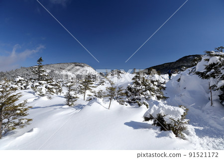 Midwinter snowy mountain (Yatsugatake, Kitayokodake, Tsuboniwa Nature Park, Chino City, Nagano Prefecture) Midwinter snowy mountain (Yatsugatake, Kitayokodake, Tsuboniwa Nature Park, Chino City, Nagano Prefecture) 91521172