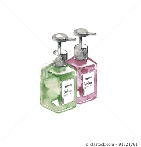 綠色和紫色推瓶、材料 91521761