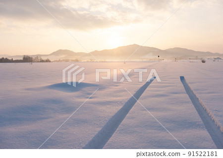里山冬季黎明之路（Hiruzen Plateau） 91522181