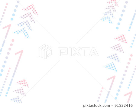 Pink and light blue gradient rising arrow frame 91522416