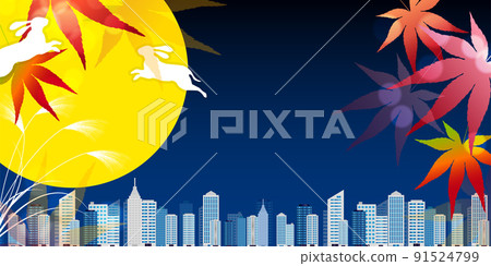 十後屋月見建築背景 十後屋月見建築背景 91524799