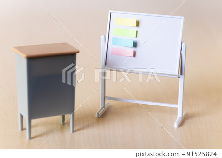 Miniature teacher's desk and whiteboard Miniature teacher's desk and whiteboard 91525824