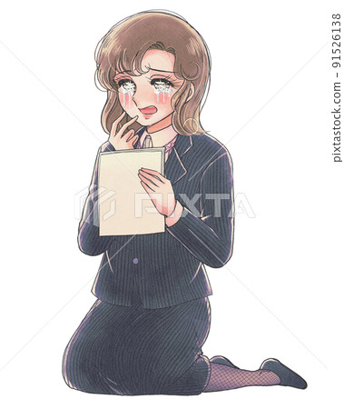 昭和女孩卡通風格，文件有問題的女員工 91526138