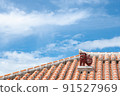 Ryukyu house, shisa and sky 91527969
