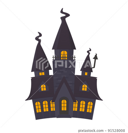 Halloween horror house illustration 91528008
