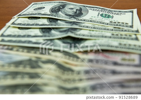 chash money on a table Stock Photo