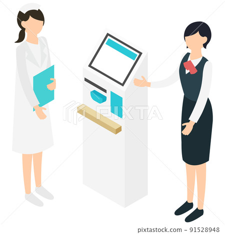 Settlement machine and female staff 91528948