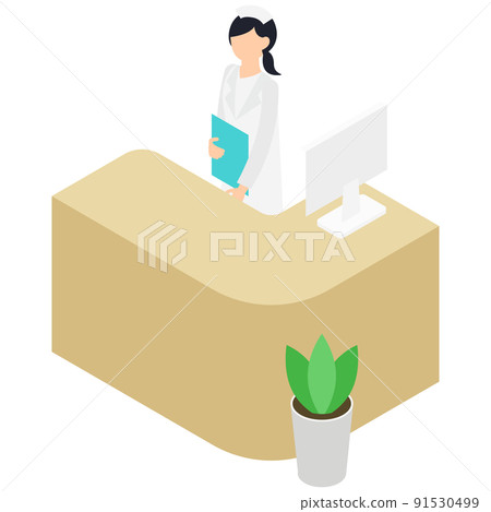 Reception counter and nurse 91530499