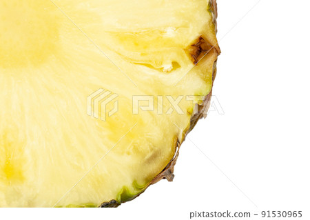 Pineapple with slices isolated on white background. Exotic fruit. 91530965