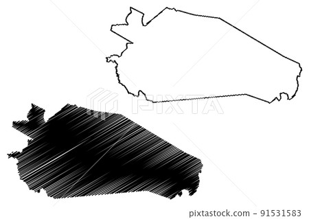 Bom Jesus da Serra municipality (Bahia state, Municipalities of Brazil, Federative Republic of Brazil) map vector illustration, scribble sketch Bom Jesus da Serra map 91531583