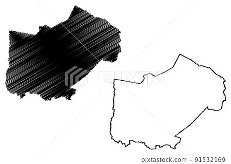 Catu municipality (Bahia state, Municipalities of Brazil, Federative Republic of Brazil) map vector illustration, scribble sketch Catu map 91532169