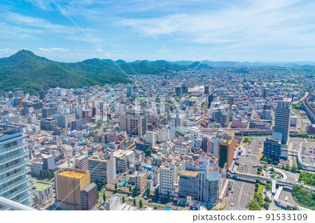 岐阜市43號塔，從展望台眺望<岐阜縣岐阜市> 91533109