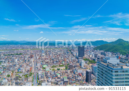 岐阜市43號塔，從展望台眺望<岐阜縣岐阜市> 91533115