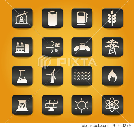 power generation icon set power generation icon set 91533259