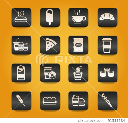Fast food simply icons 91533284