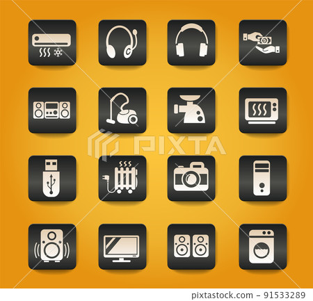 electronics supermarket icon set electronics supermarket icon set 91533289