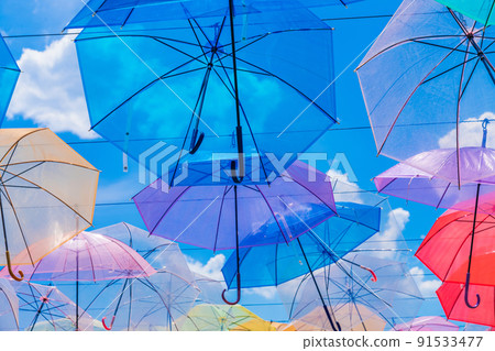 Umbrella sky, umbrella and blue sky image 91533477