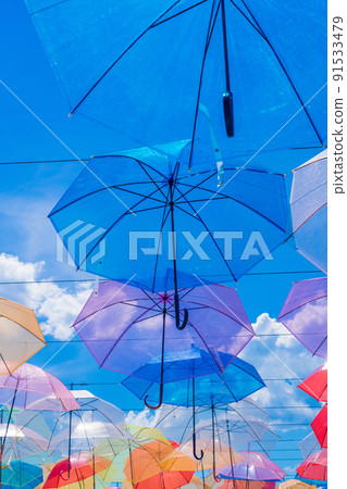 Umbrella sky, umbrella and blue sky image 91533479