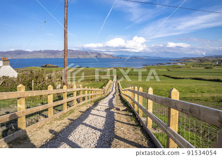 The new path to the Great Pollet Sea Arch, Fanad Peninsula, County Donegal, Ireland 91534054