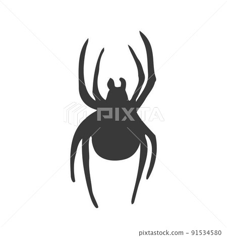Simple vector of a black spider. Halloween concept in vector 91534580