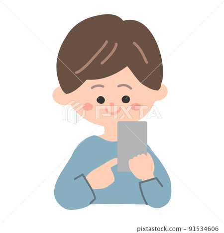 Men looking at smartphones 91534606