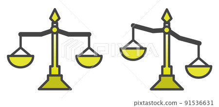 Illustration of a balance that accurately compares weights 91536631