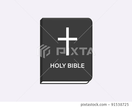 Holy bible book mockup. Black volume with cross and religious scriptures Holy bible book mockup. Black volume with cross and religious scriptures 91538725