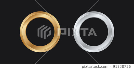 Gold and silver ring frame template 91538736