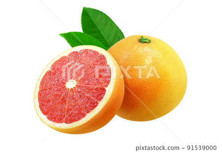 Pink grapefruit illustration real set Pink grapefruit illustration real set 91539000