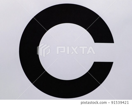 Close-up of the Landolt's ring on the visual acuity chart 91539421