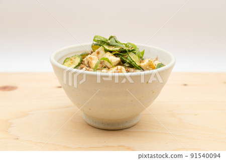 Miyazaki Prefecture's local cuisine Hiyajiru Hiyajiru on a wood table Miyazaki Prefecture's local cuisine Hiyajiru Hiyajiru on a wood table 91540094