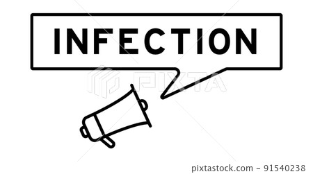 Megaphone icon with speech bubble in word infection on white background 91540238