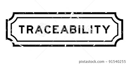 Grunge black traceability word rubber seal stamp on white background 91540255