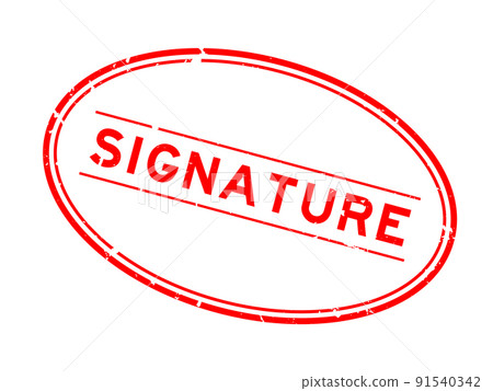 Grunge red signature word rubber seal stamp on white background Grunge red signature word rubber seal stamp on white background 91540342