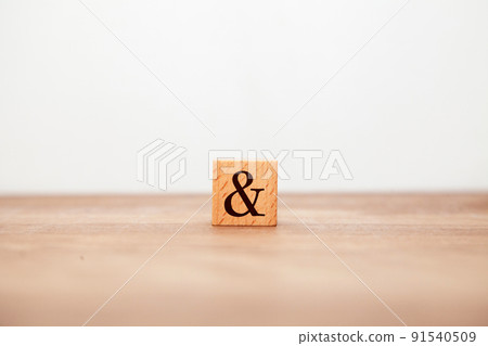 & Character. and. Written on one wooden block. Black letters. White background. & Character. and. Written on one wooden block. Black letters. White background. 91540509