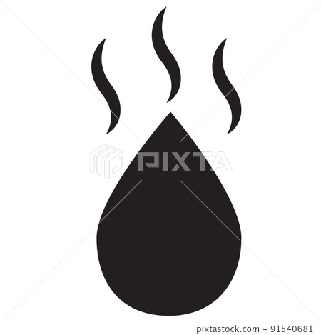 hot water drop on white background. flat style.  91540681