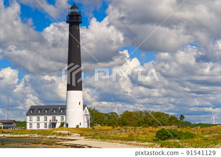 Sorve lighthouse on Saaremaa island, Estonia. lighthouse on sea shore in Baltic area. 91541129