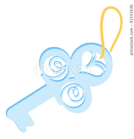 Cute key on string. Magic decorative secret symbol 91541636
